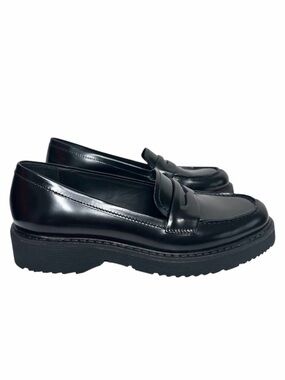 PRADA Monolith Penny Loafers Black Size 38